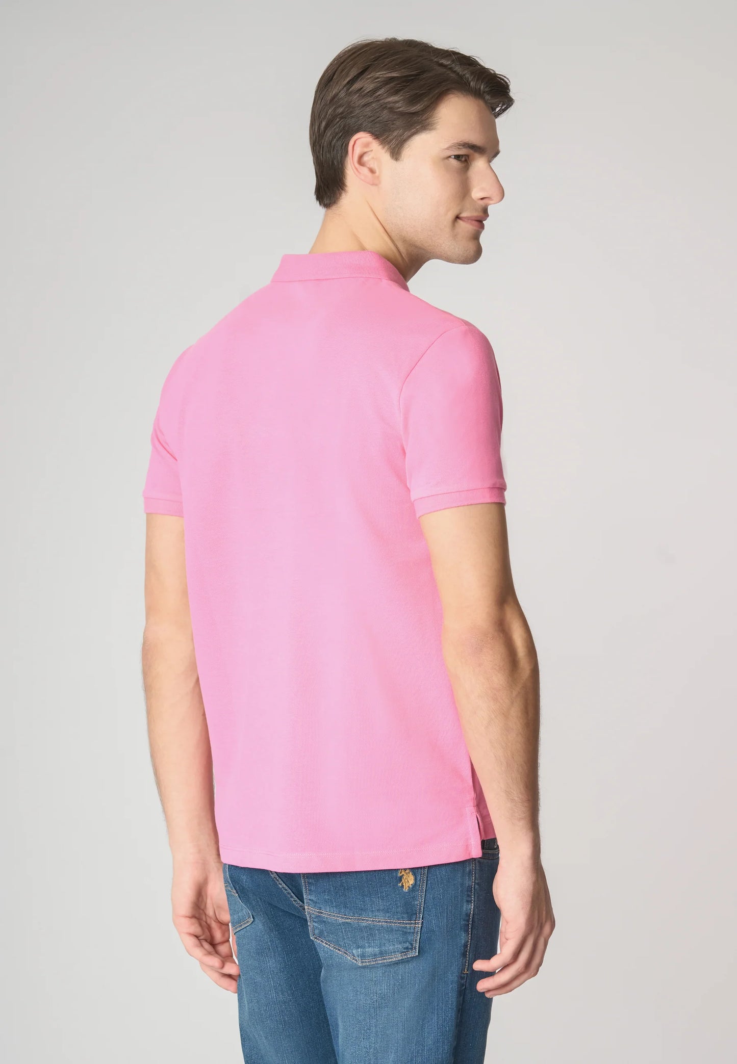 POLO UOMO US POLO ASSN IN COTONE PIQUET ROSA