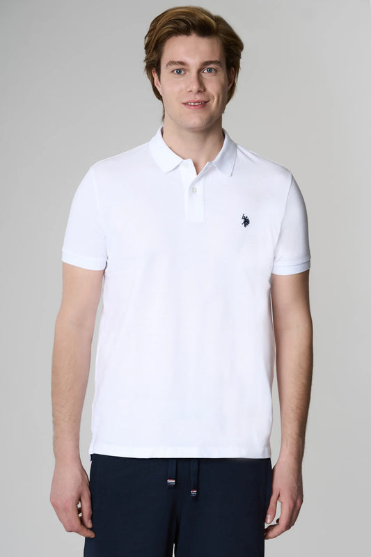 POLO UOMO US POLO ASSN IN COTONE PIQUET BIANCO