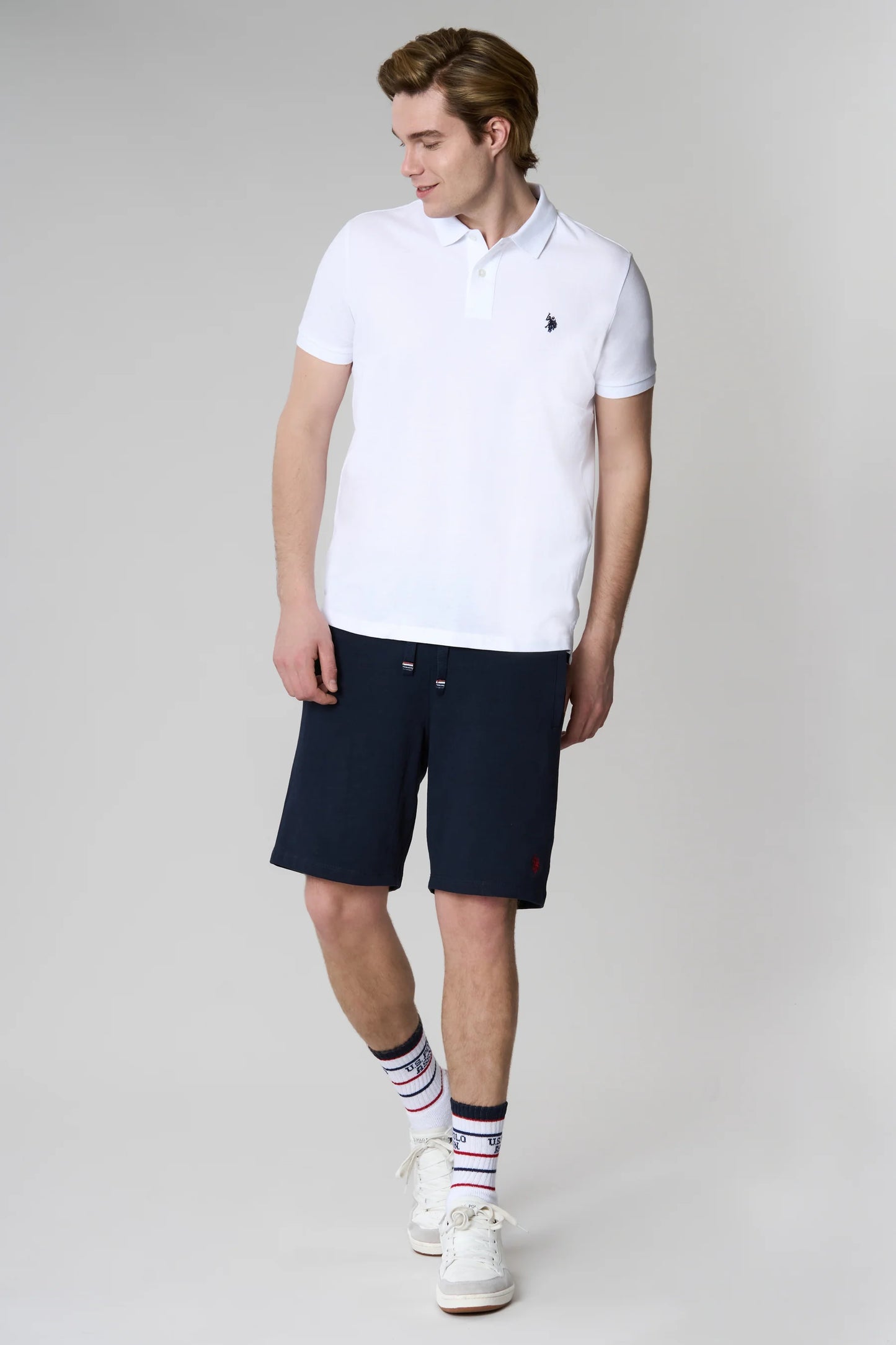 POLO UOMO US POLO ASSN IN COTONE PIQUET BIANCO
