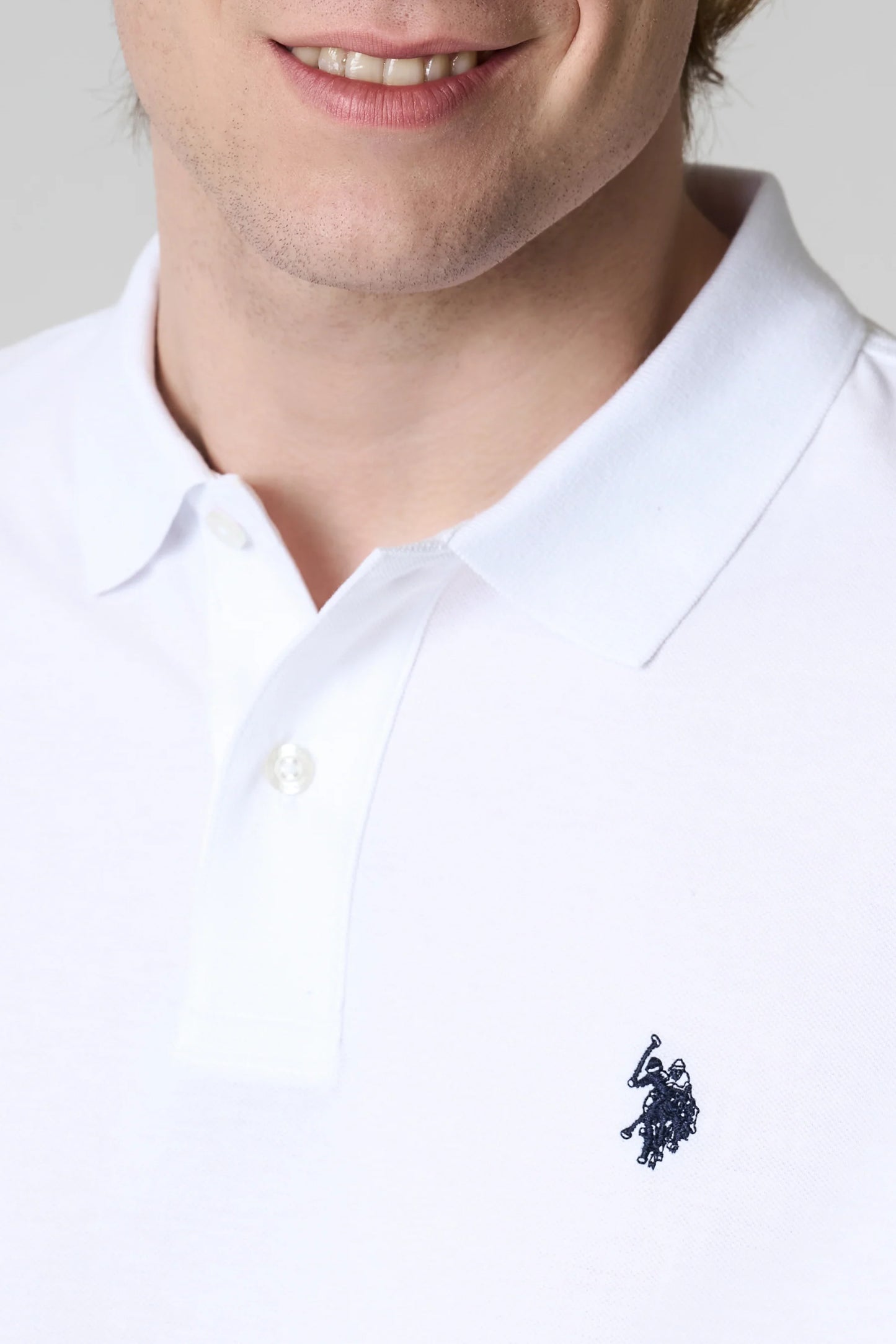 POLO UOMO US POLO ASSN IN COTONE PIQUET BIANCO