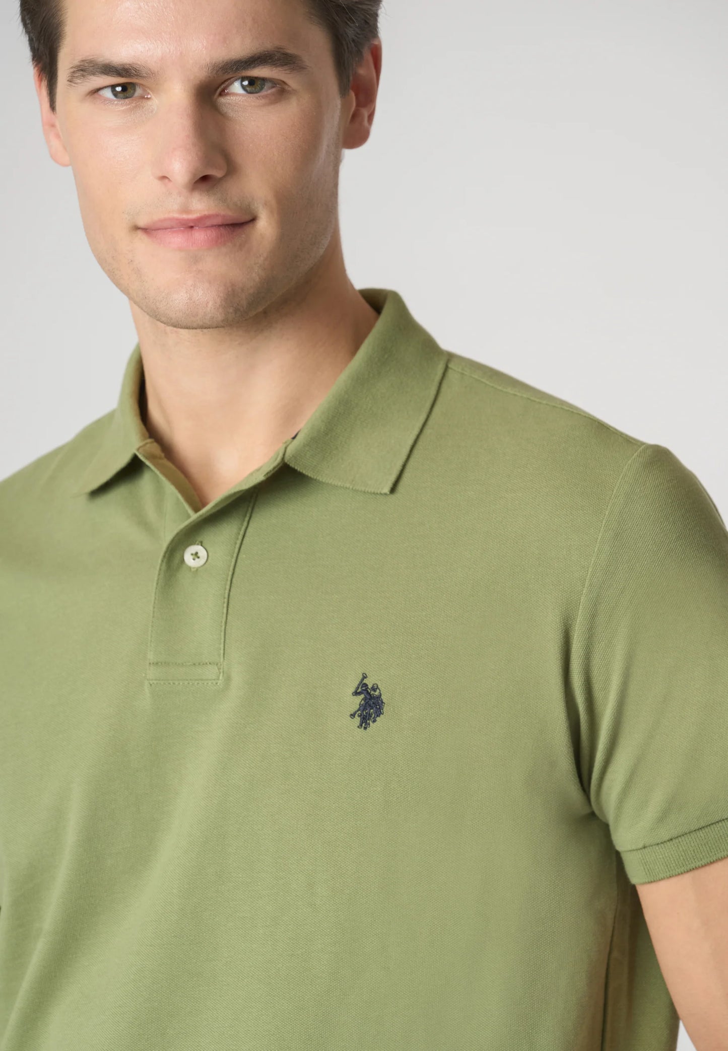 POLO UOMO US POLO ASSN IN COTONE PIQUET VERDE