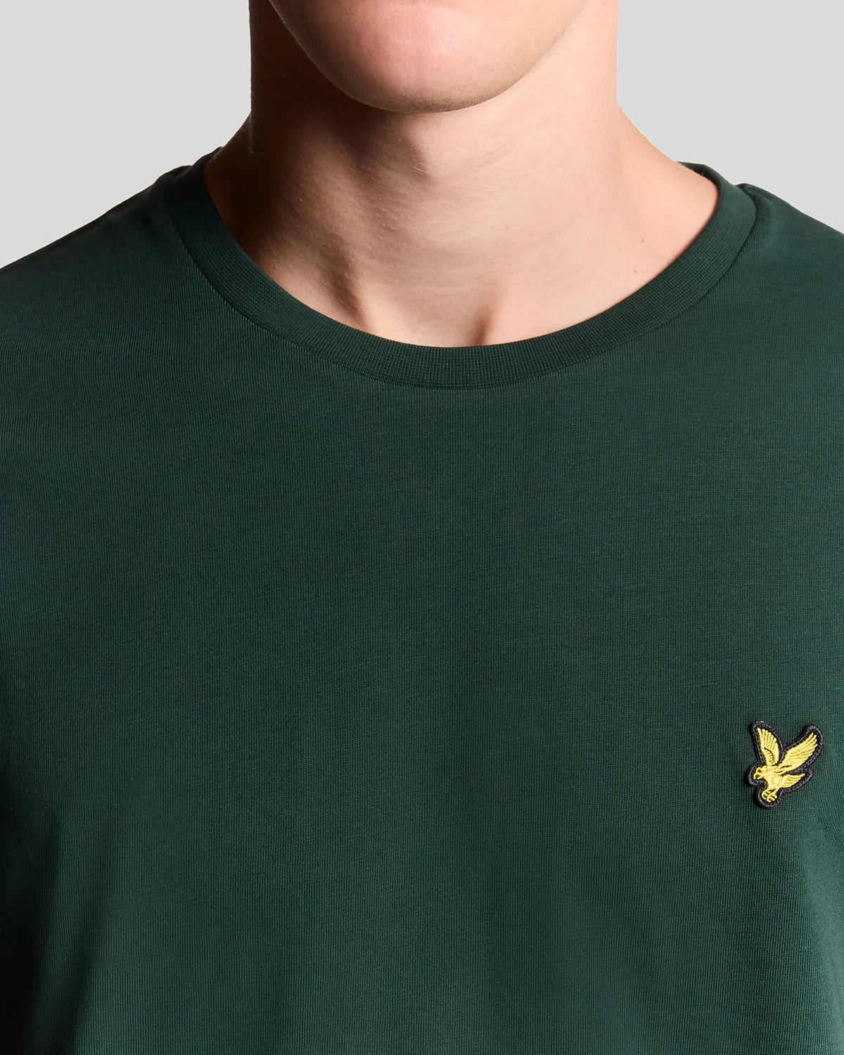 T-SHIRT LYLE & SCOTT MEZZA MANICA GIROCOLLO COTONE BASIC VERDE SCURO