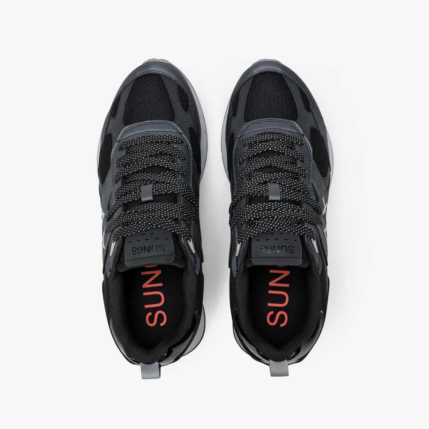 SUN 68 SCARPE Sneaker Jaki 2.0 Silver in mesh nero