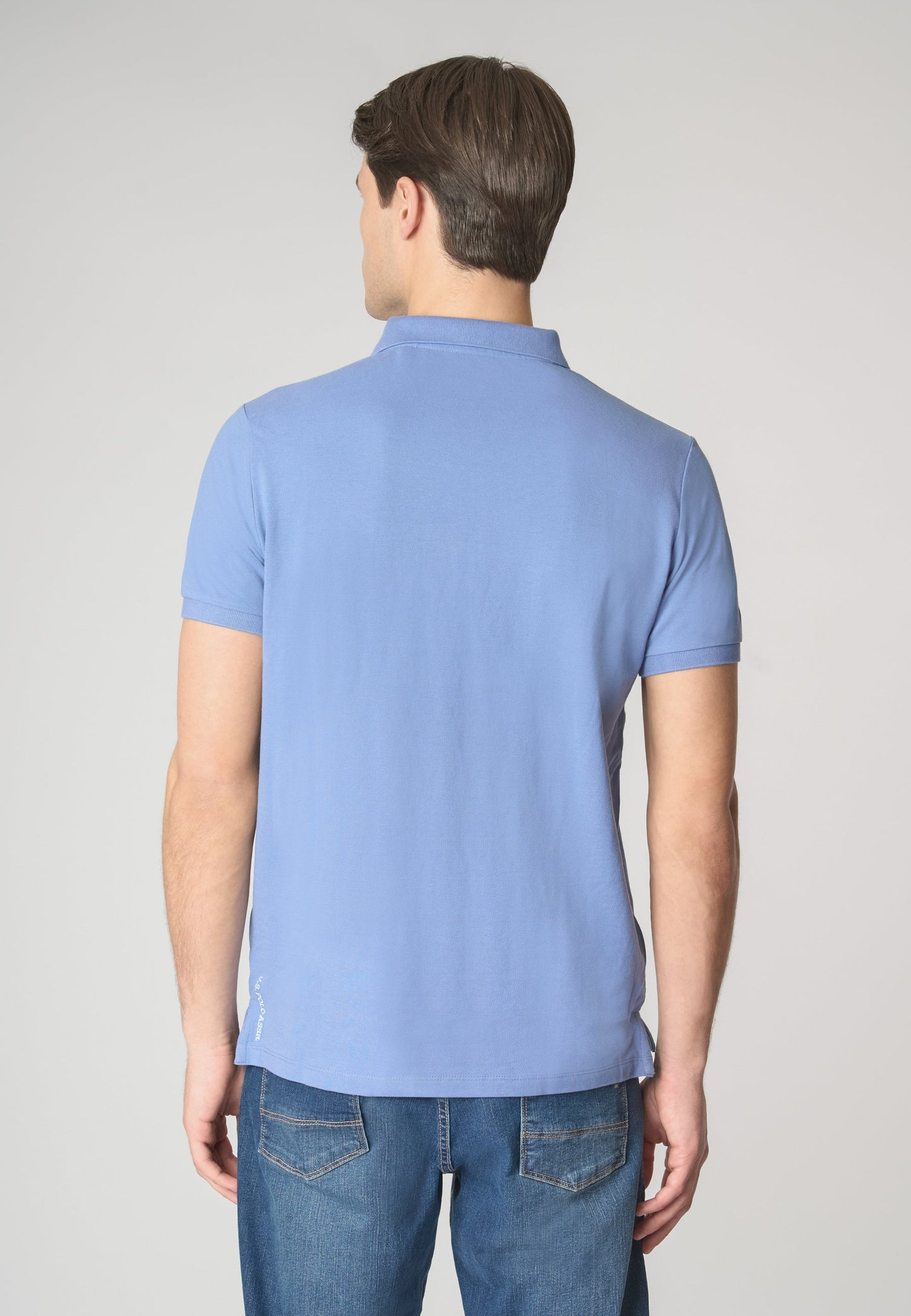 POLO UOMO US POLO ASSN IN COTONE PIQUET AZZURRO