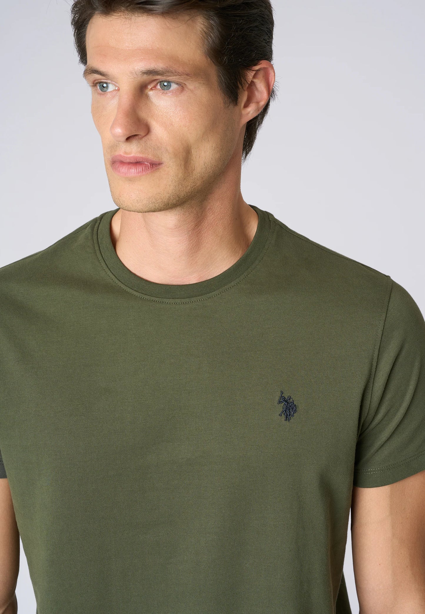 T-SHIRT UOMO US POLO ASSN MANICHE CORTE IN COTONE VERDE