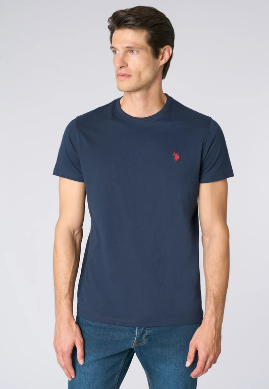 T-SHIRT UOMO US POLO ASSN MANICHE CORTE IN COTONE BLU