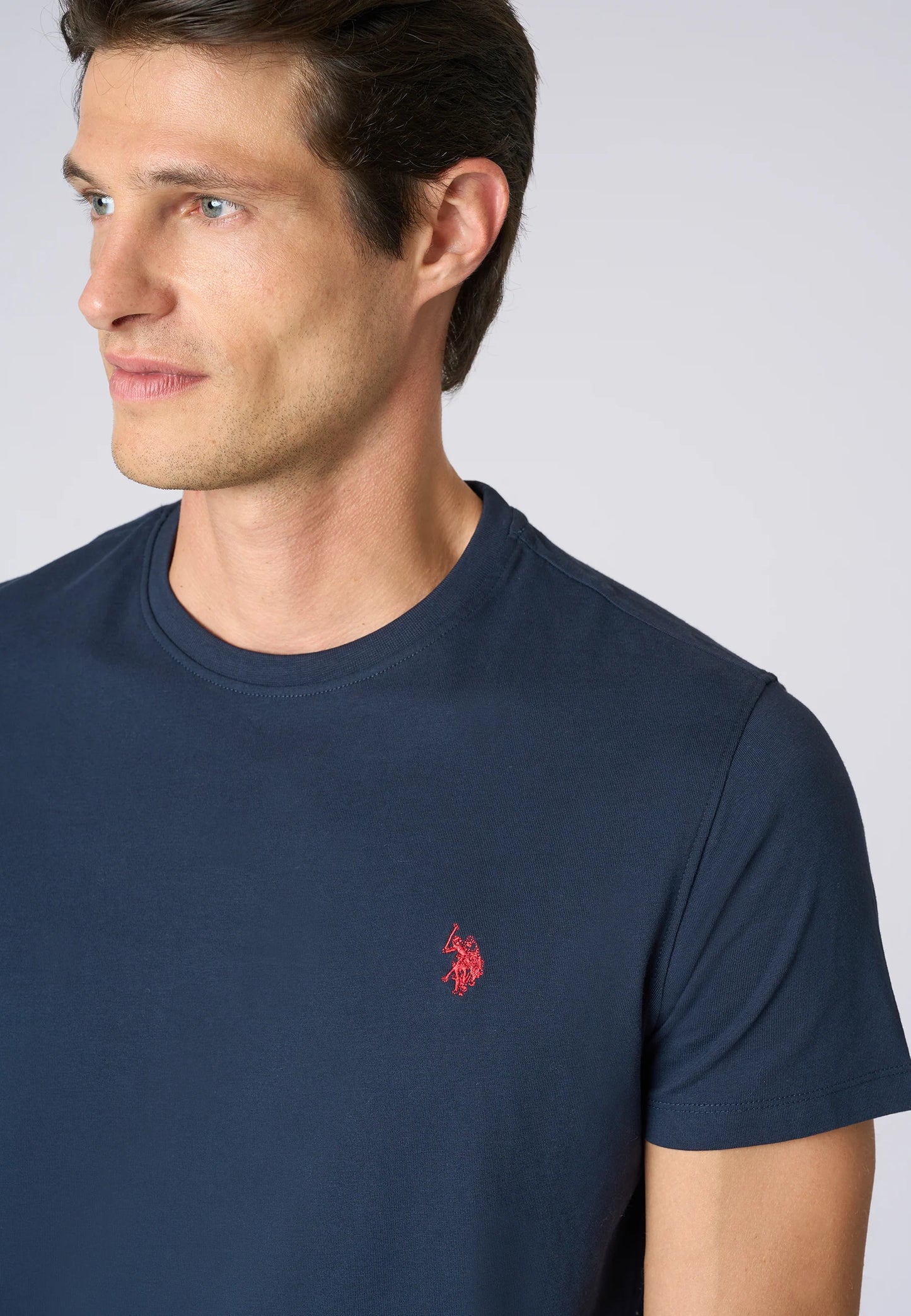 T-SHIRT UOMO US POLO ASSN MANICHE CORTE IN COTONE BLU