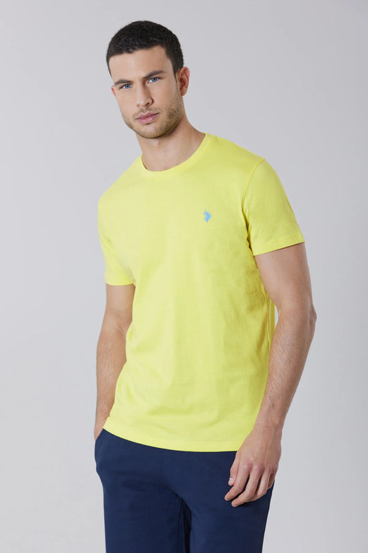 T-SHIRT UOMO US POLO ASSN MANICHE CORTE IN COTONE GIALLO