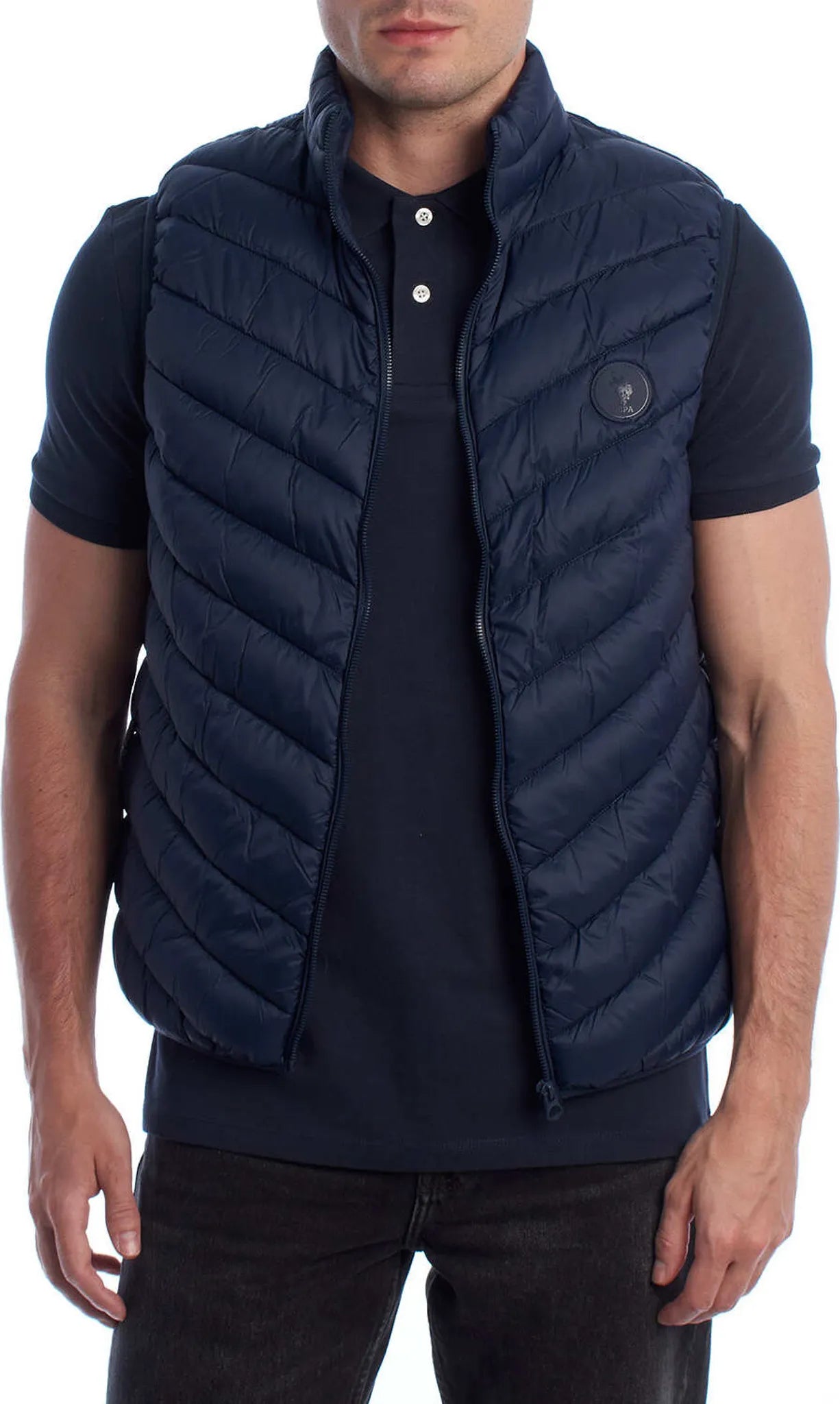 SMANICATO US POLO ASSN GILET ULTRA LIGHT FULL ZIP BLU