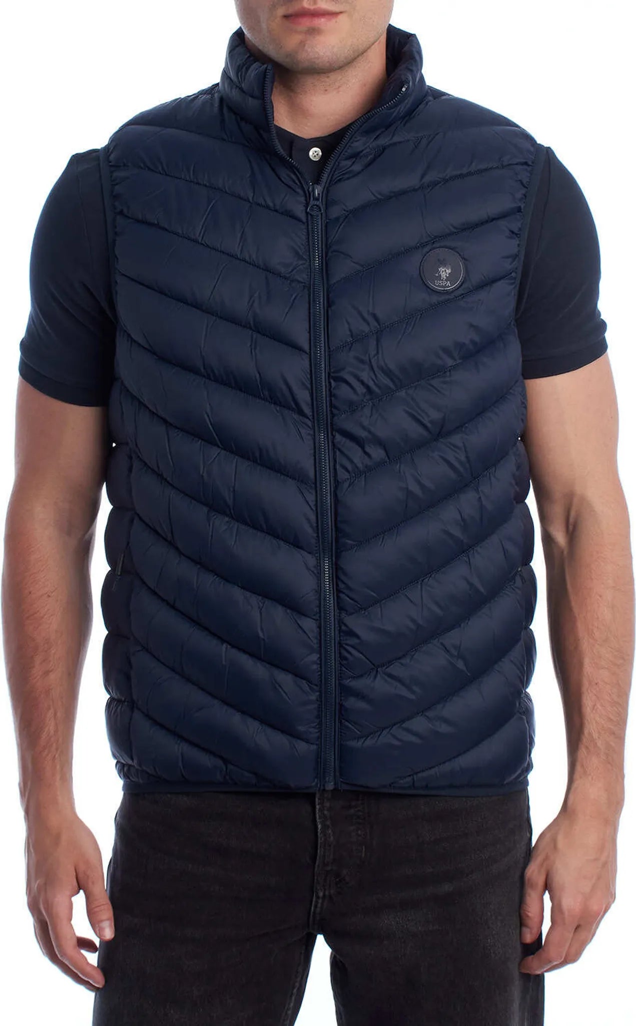 SMANICATO US POLO ASSN GILET ULTRA LIGHT FULL ZIP BLU
