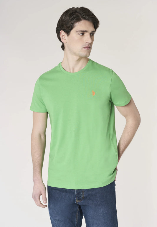 T-SHIRT UOMO US POLO ASSN MANICHE CORTE IN COTONE VERDE