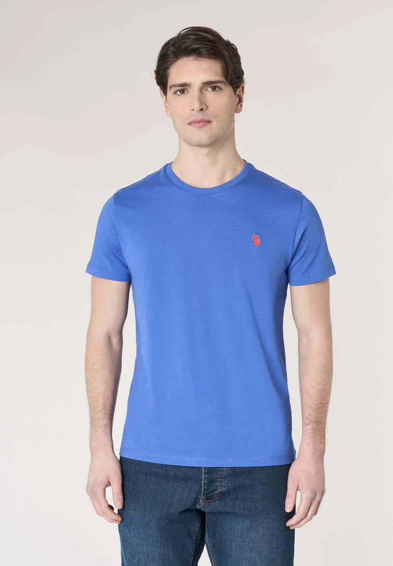 T-SHIRT UOMO US POLO ASSN MANICHE CORTE IN COTONE BLU