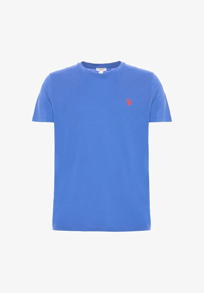 T-SHIRT UOMO US POLO ASSN MANICHE CORTE IN COTONE BLU