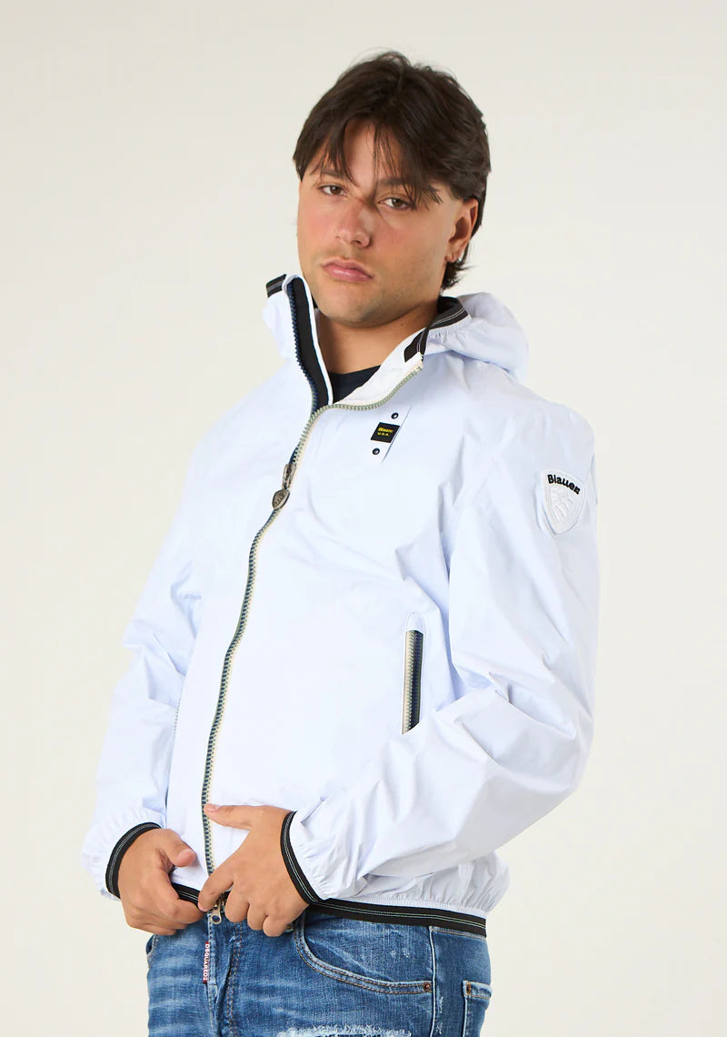 BLAUER GIACCA A VENTO STAMPATA DODGE 26SBLUC11021-007111 BIANCO 100