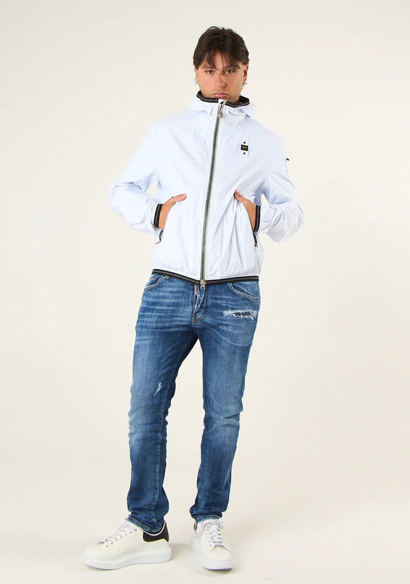 BLAUER GIACCA A VENTO STAMPATA DODGE 26SBLUC11021-007111 BIANCO 100
