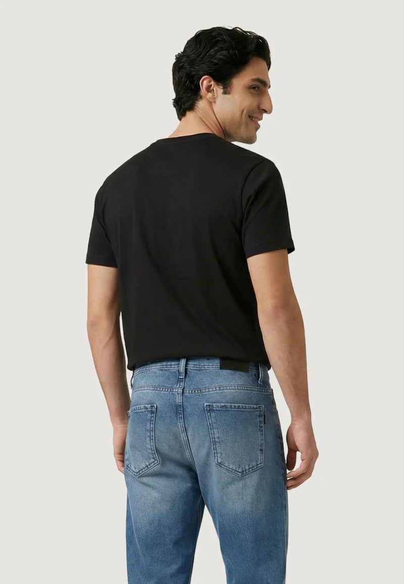 T-SHIRT UOMO US POLO ASSN MANICHE CORTE IN COTONE NERO
