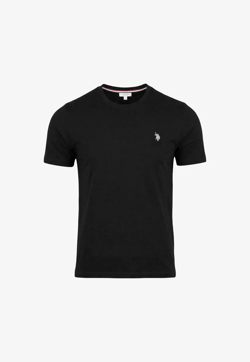 T-SHIRT UOMO US POLO ASSN MANICHE CORTE IN COTONE NERO