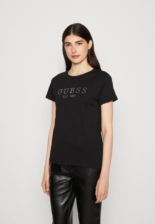 T-SHIRT GUESS DONNA 1981 CRYSTAL EASY TEE