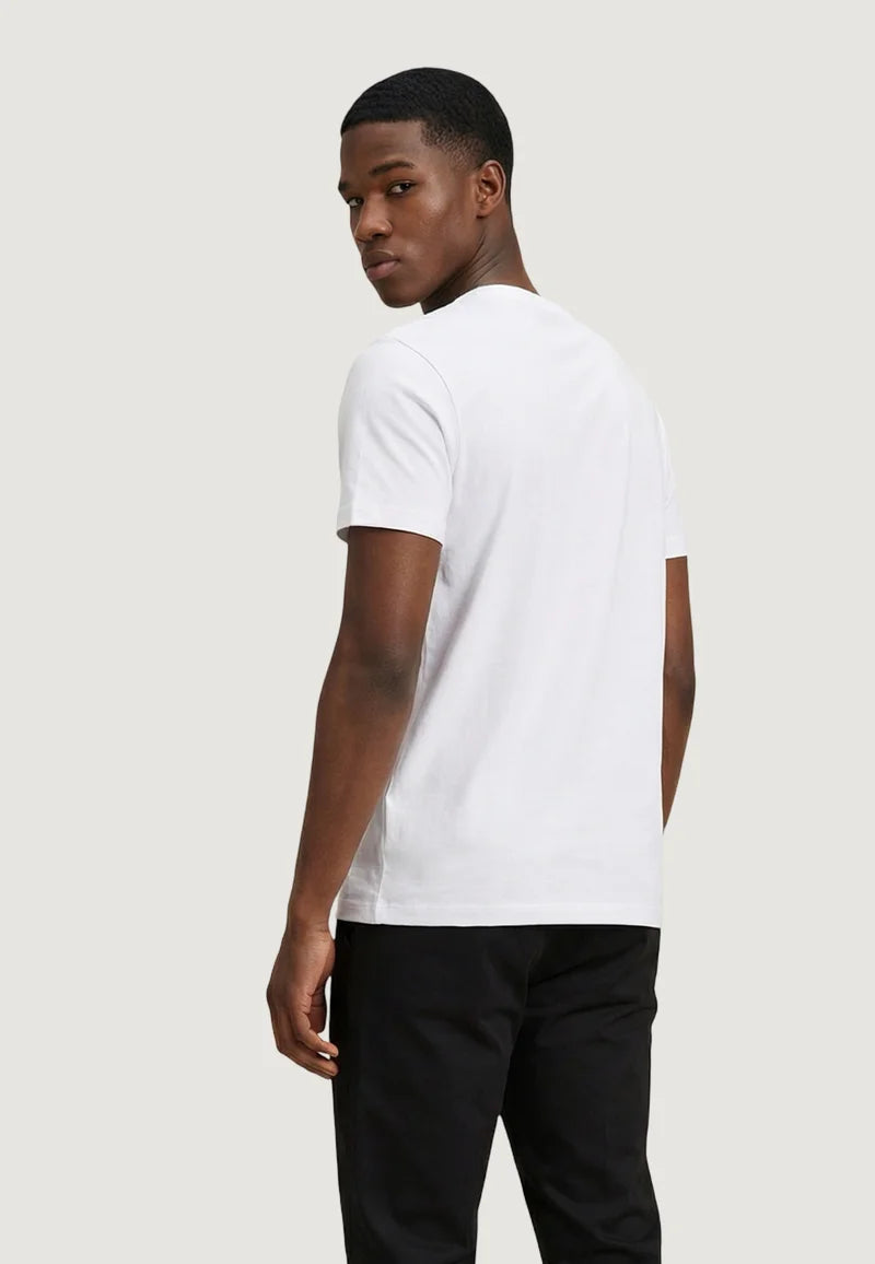 T-SHIRT UOMO US POLO ASSN MANICHE CORTE IN COTONE BIANCO