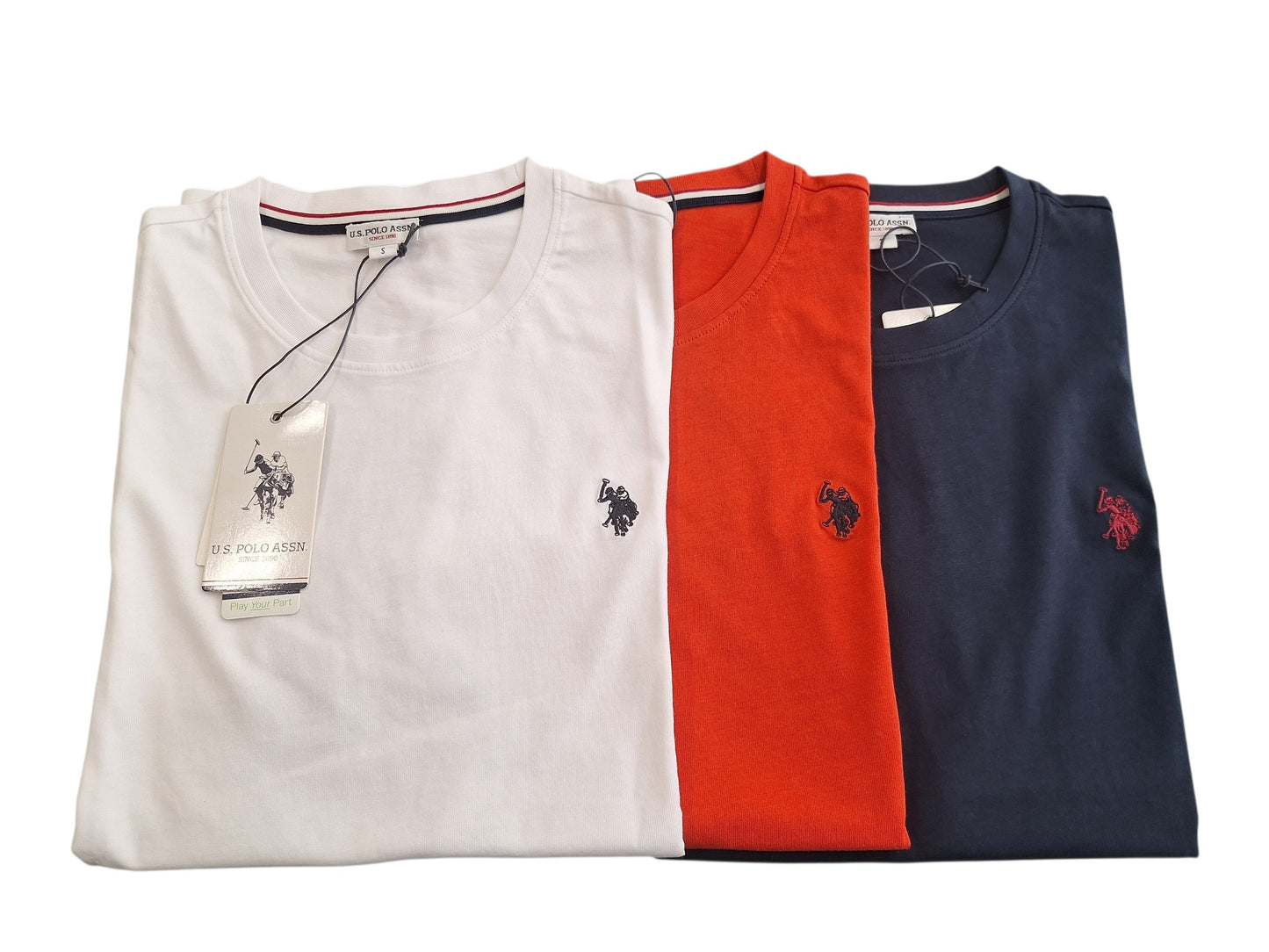 Set 3 T-shirt Uomo Us Polo Assn 100% Cotone Mezza Manica Girocollo
