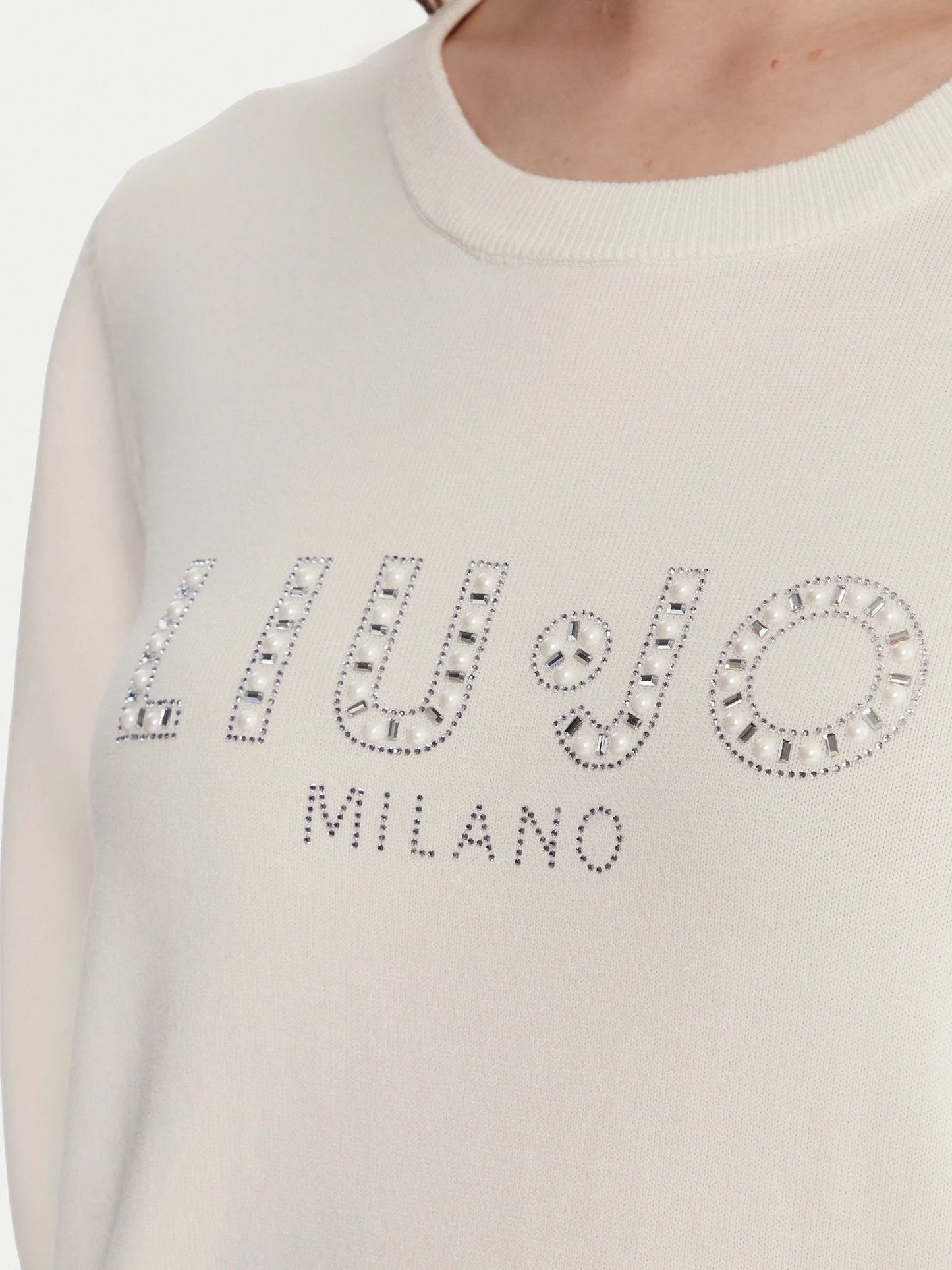 FELPA LIU JO DONNA GIROCOLLO FELPATA BIANCO