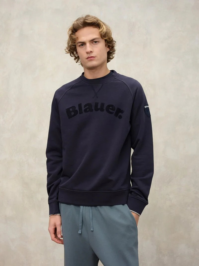 BLAUER FELPA CAMP 26SBLUF03242 006804 GIROCOLLO BLU 888
