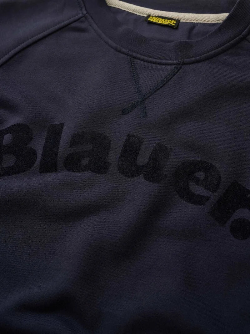 BLAUER FELPA CAMP 26SBLUF03242 006804 GIROCOLLO BLU 888