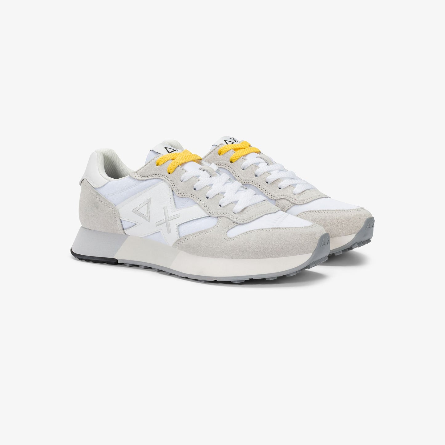 SUN 68 SCARPE Sneaker Jaki Bicolor in nylon e suede bianco/bianco