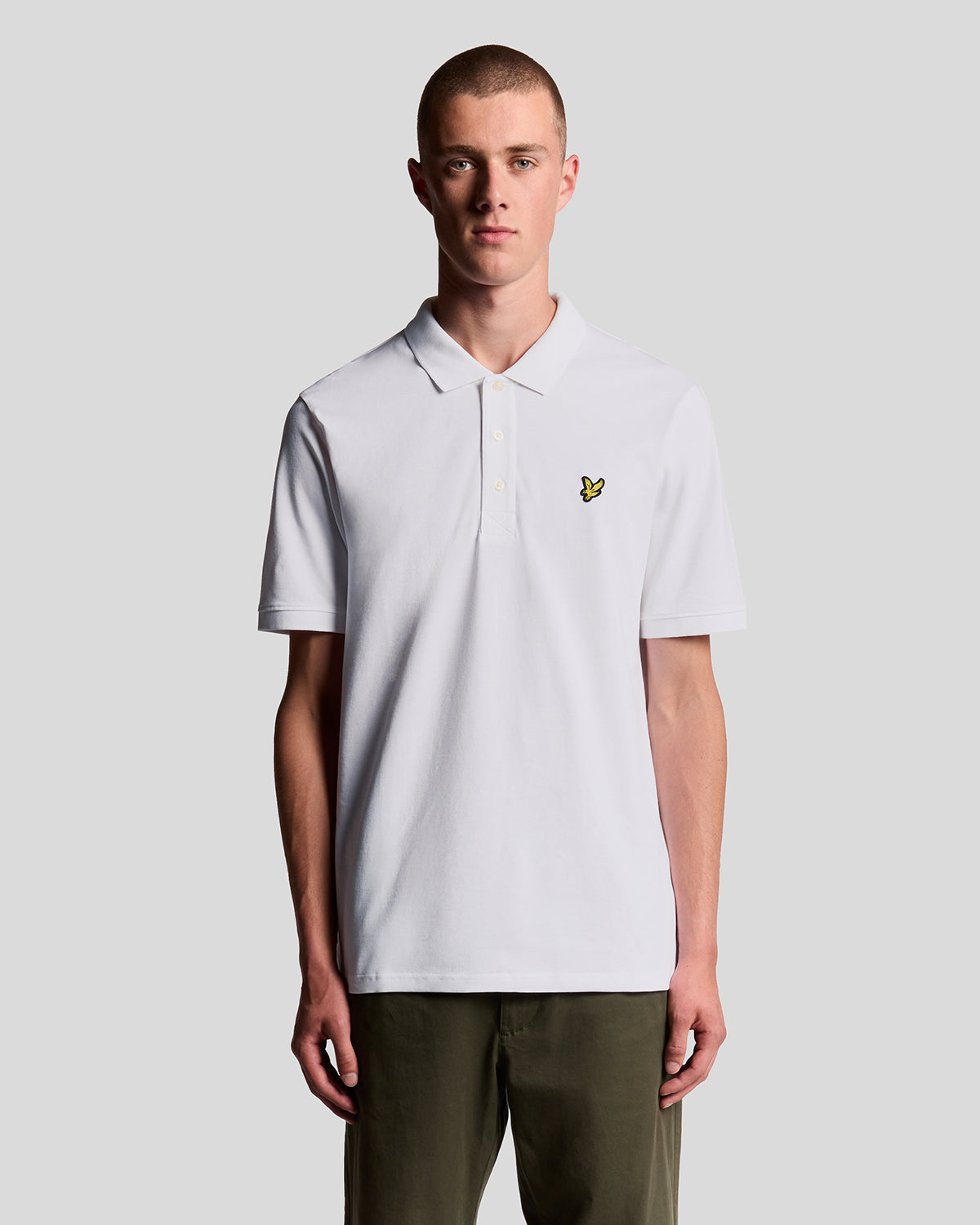 POLO LYLE & SCOTT UOMO COTONE PIQUE' BIANCO