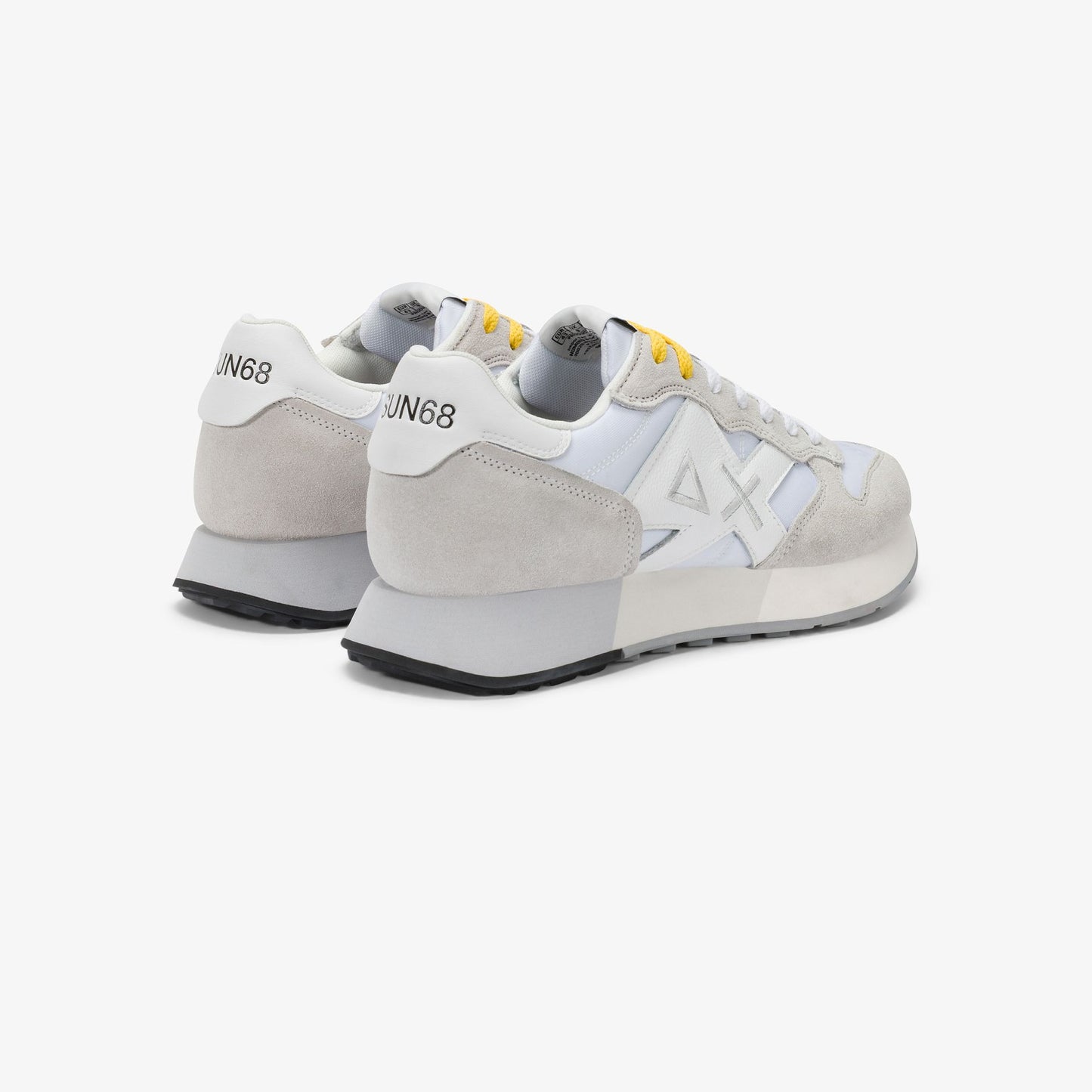 SUN 68 SCARPE Sneaker Jaki Bicolor in nylon e suede bianco/bianco