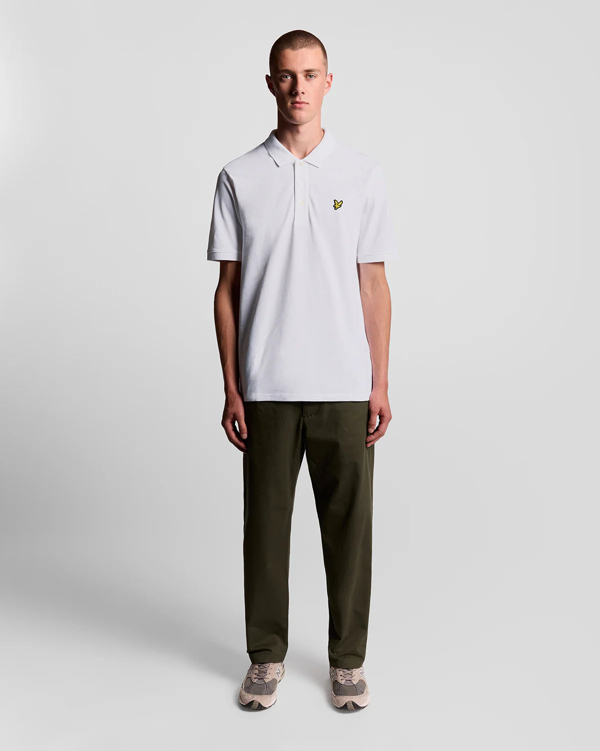 POLO LYLE & SCOTT UOMO COTONE PIQUE' BIANCO