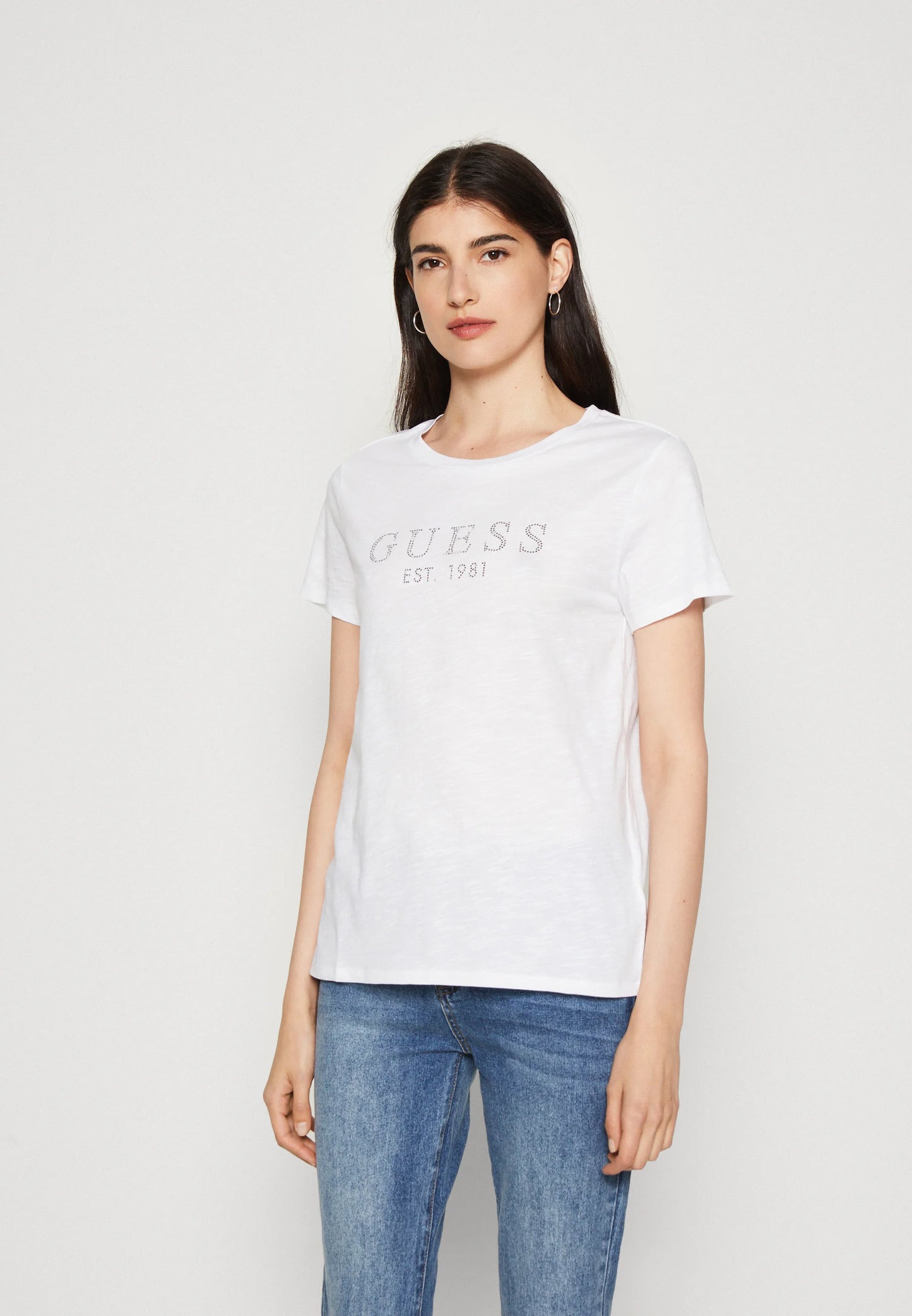 T-SHIRT GUESS DONNA 1981 CRYSTAL EASY TEE