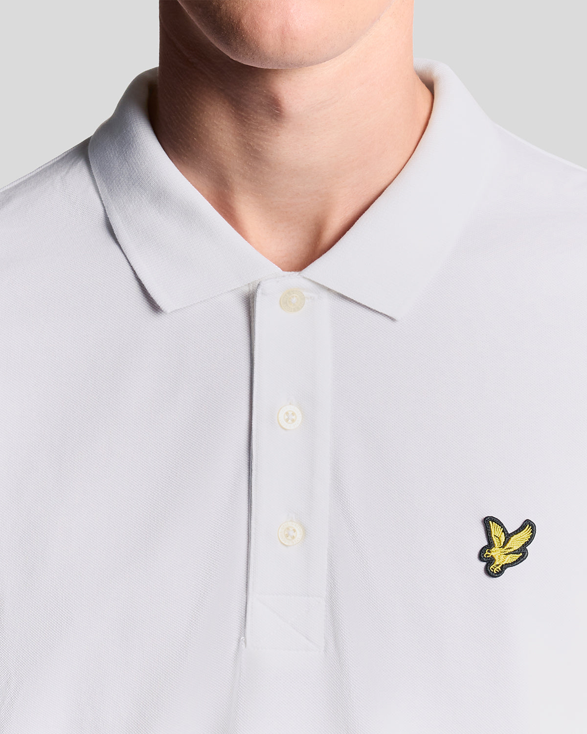 POLO LYLE & SCOTT UOMO COTONE PIQUE' BIANCO