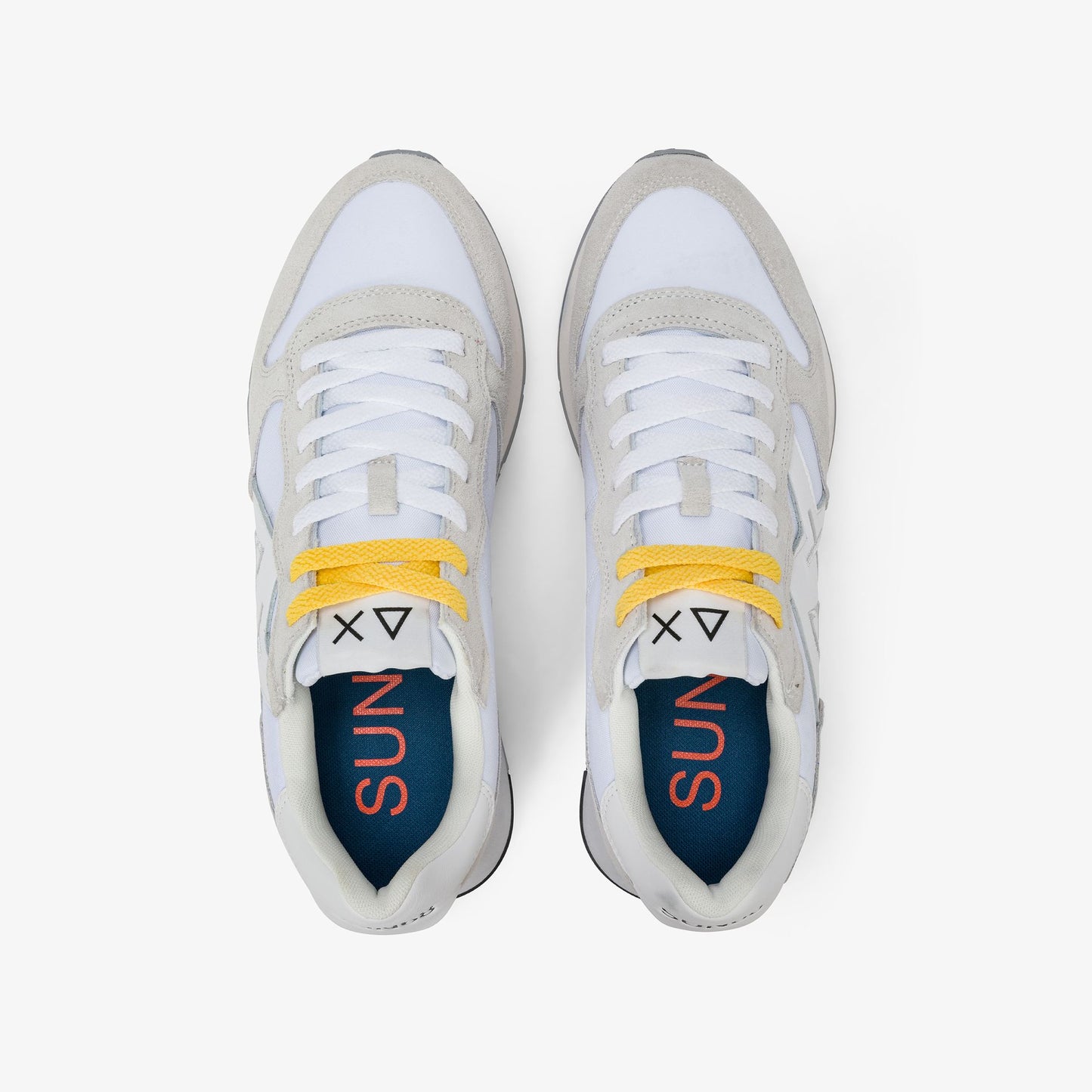 SUN 68 SCARPE Sneaker Jaki Bicolor in nylon e suede bianco/bianco