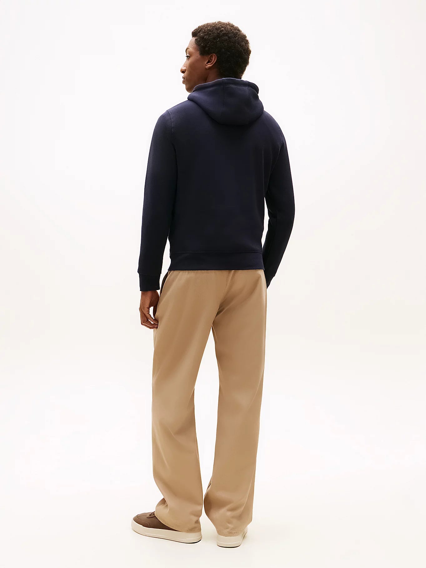 FELPA TOMMY HILFIGER UOMO CON CAPPUCCIO FELPATA LOGO RICAMATO BLU NAVY