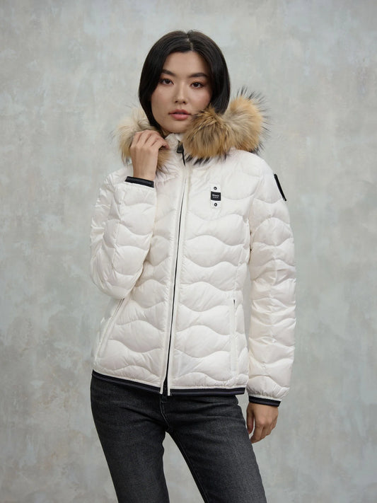BLAUER PIUMINO CON BORDO IN PELLICCIA ALDIE 25WBLDC03096-006047 GRIGIO MATTINA 907