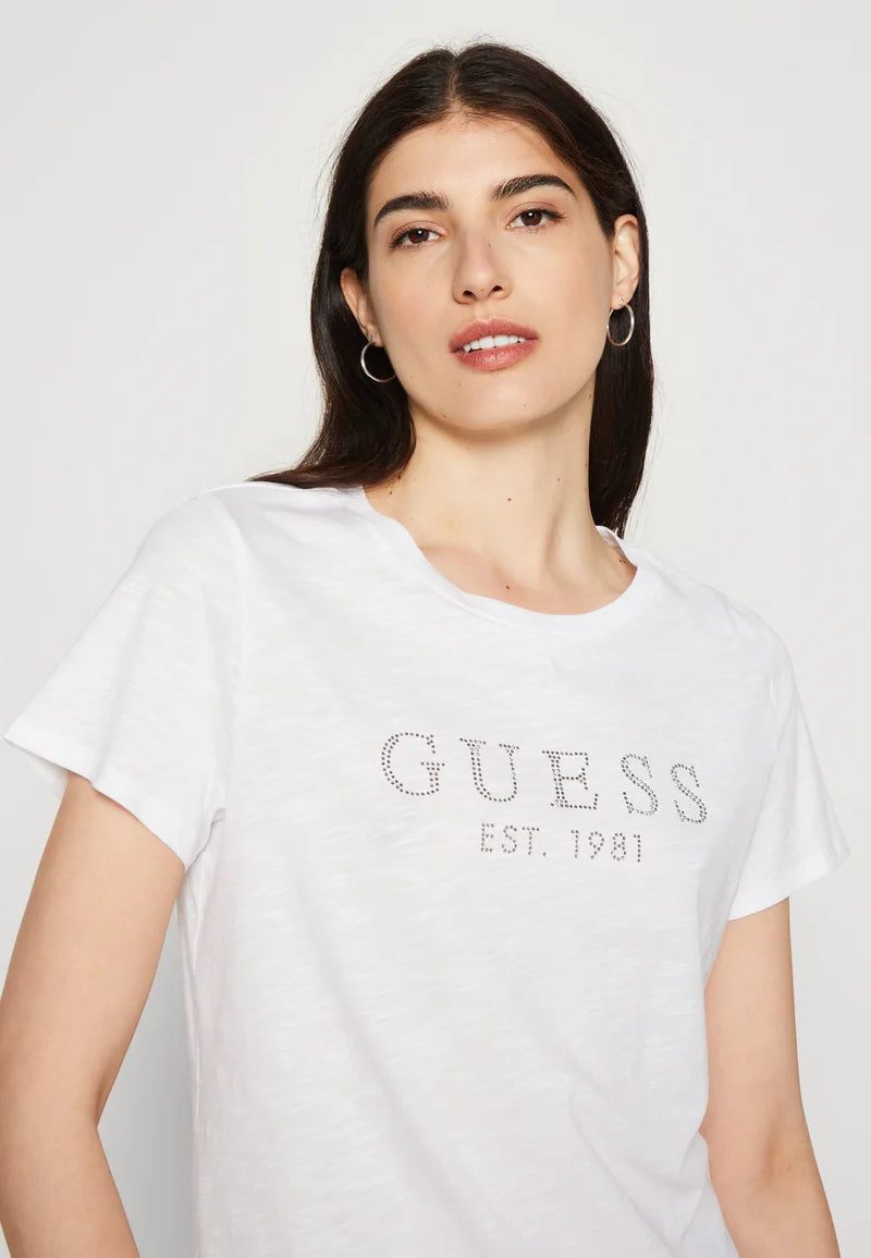 T-SHIRT GUESS DONNA 1981 CRYSTAL EASY TEE