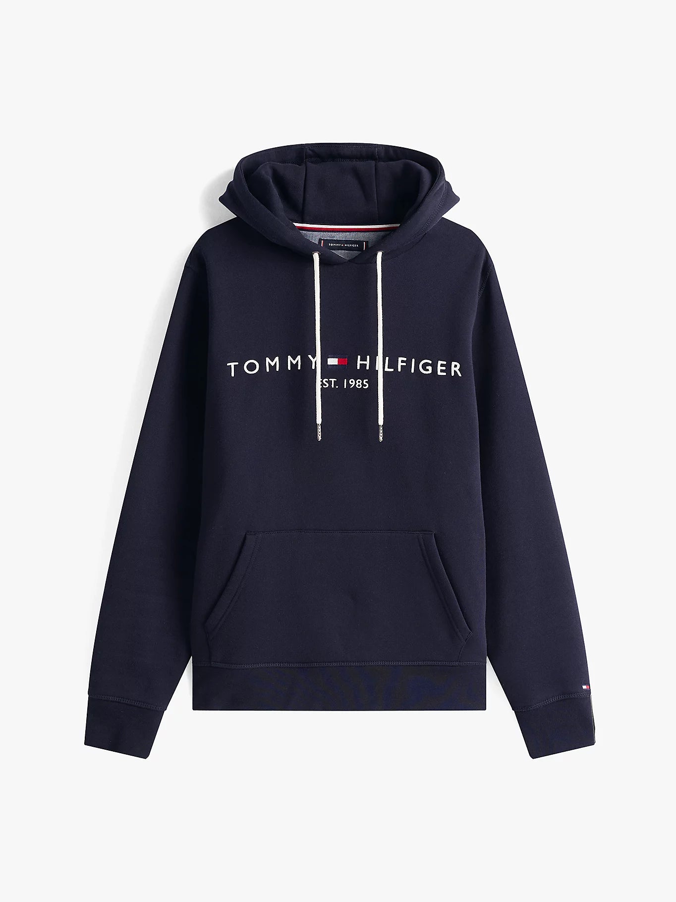 FELPA TOMMY HILFIGER UOMO CON CAPPUCCIO FELPATA LOGO RICAMATO BLU NAVY
