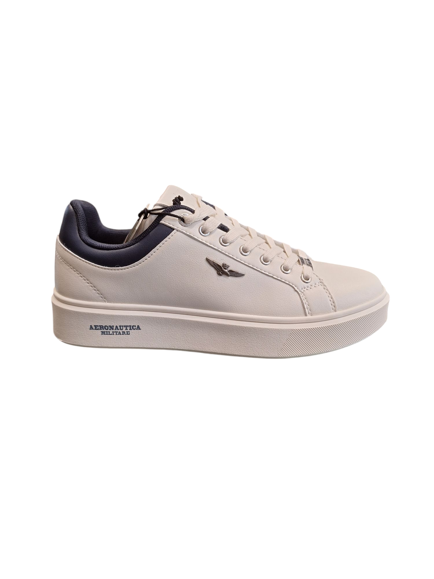 SCARPE UOMO AERONAUTICA MILITARE LOW TOP IN SIMIL PELLE BIANCO