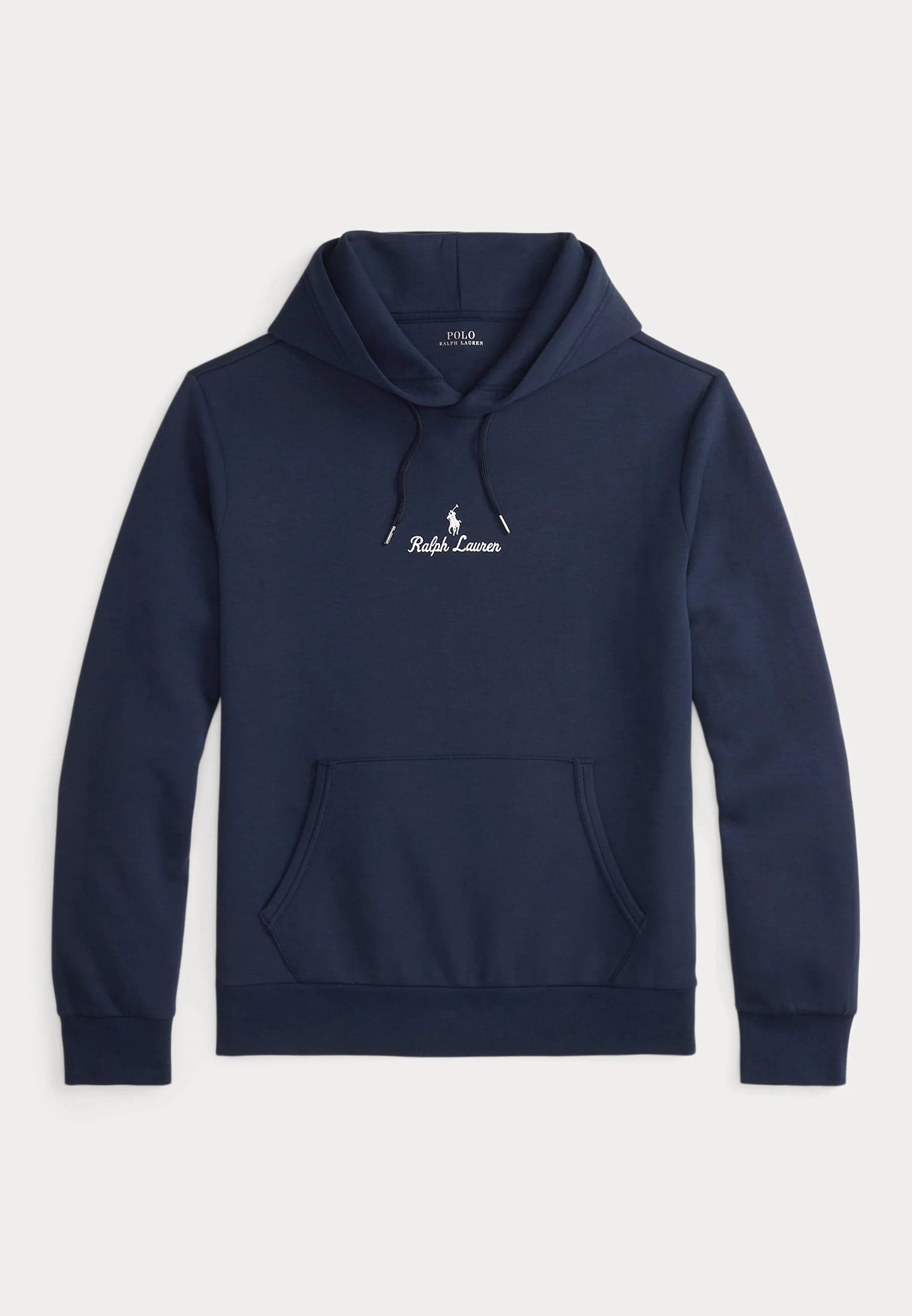 FELPA RALPH LAUREN CON CAPPUCCIO A MAGLIA DOPPIA BLU SCURO
