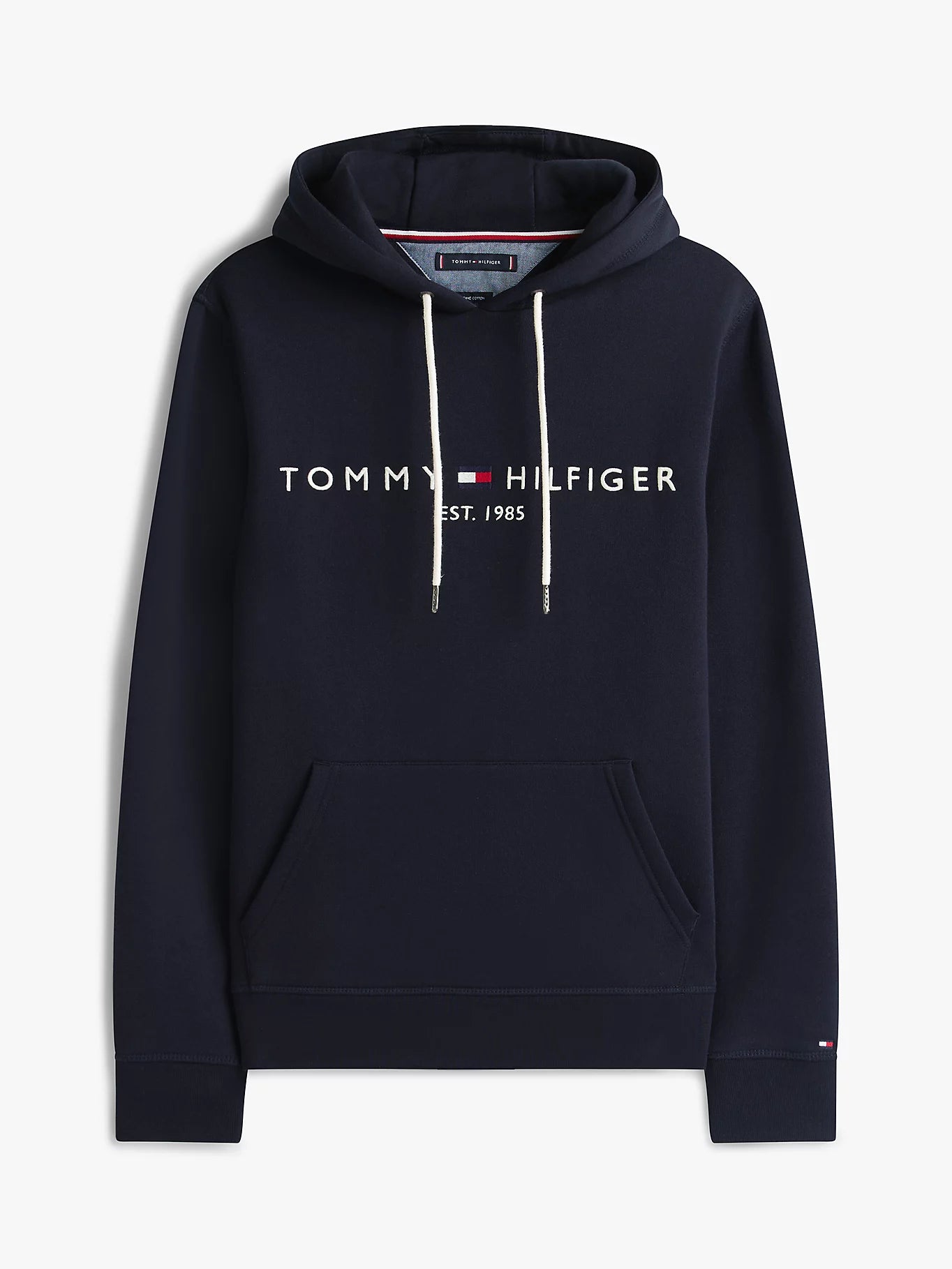 FELPA TOMMY HILFIGER UOMO CON CAPPUCCIO FELPATA LOGO RICAMATO BLU NAVY