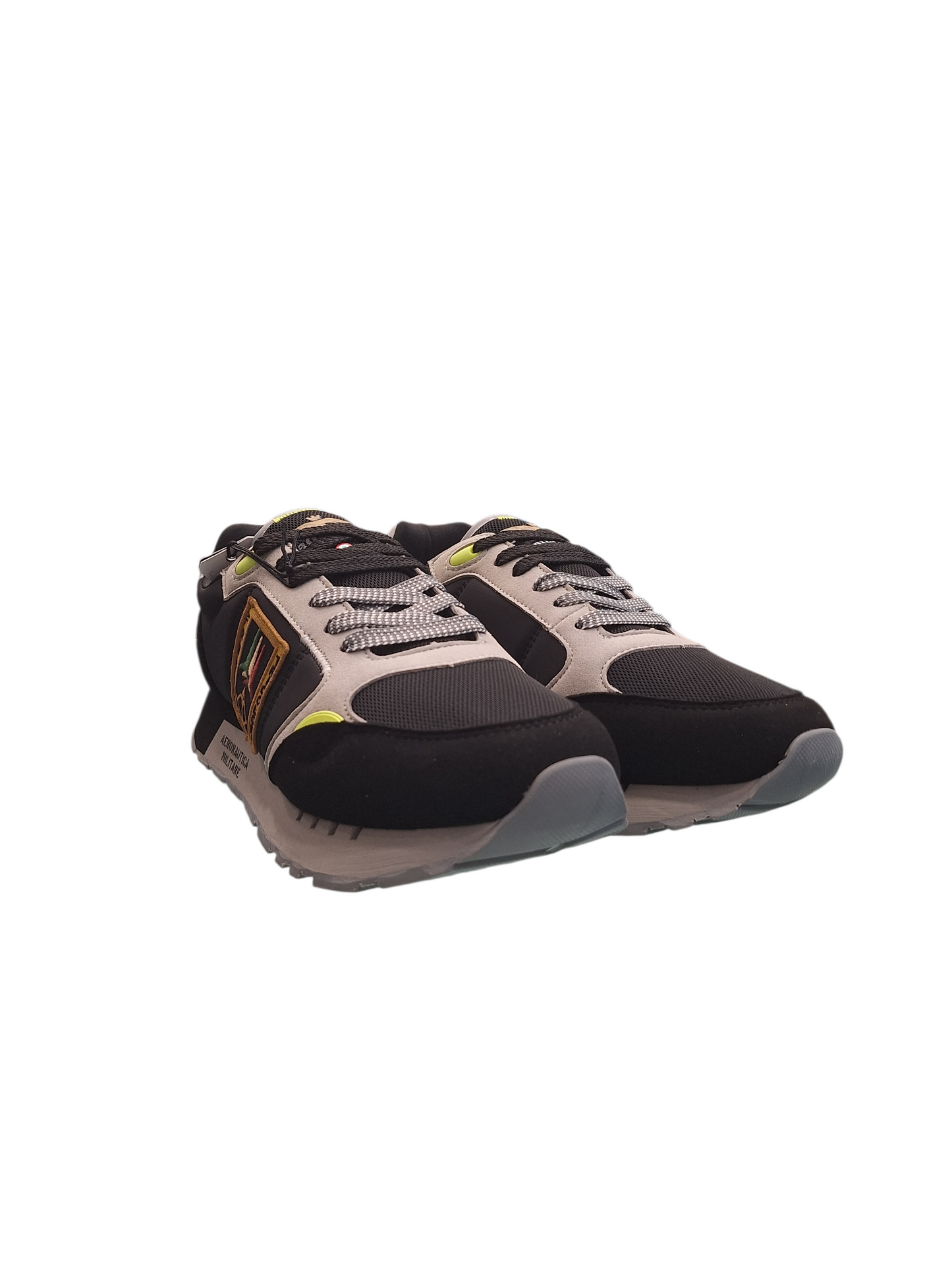 SCARPE UOMO AERONAUTICA MILITARE SNEAKERS RUNNIG FRECCE TRICOLORI NERO