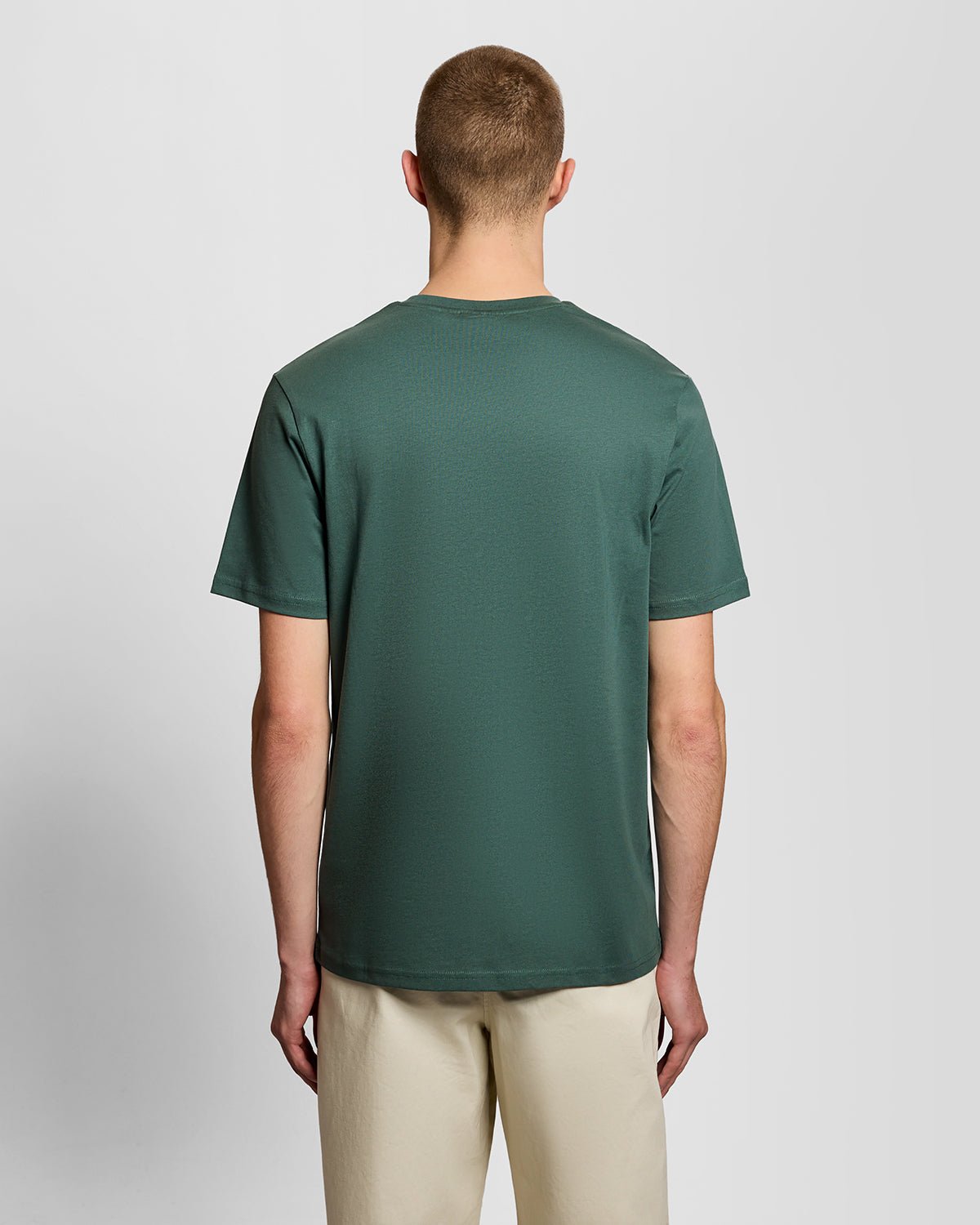 T-SHIRT LYLE & SCOTT MEZZA MANICA GIROCOLLO COTONE BASIC VERDE SCURO
