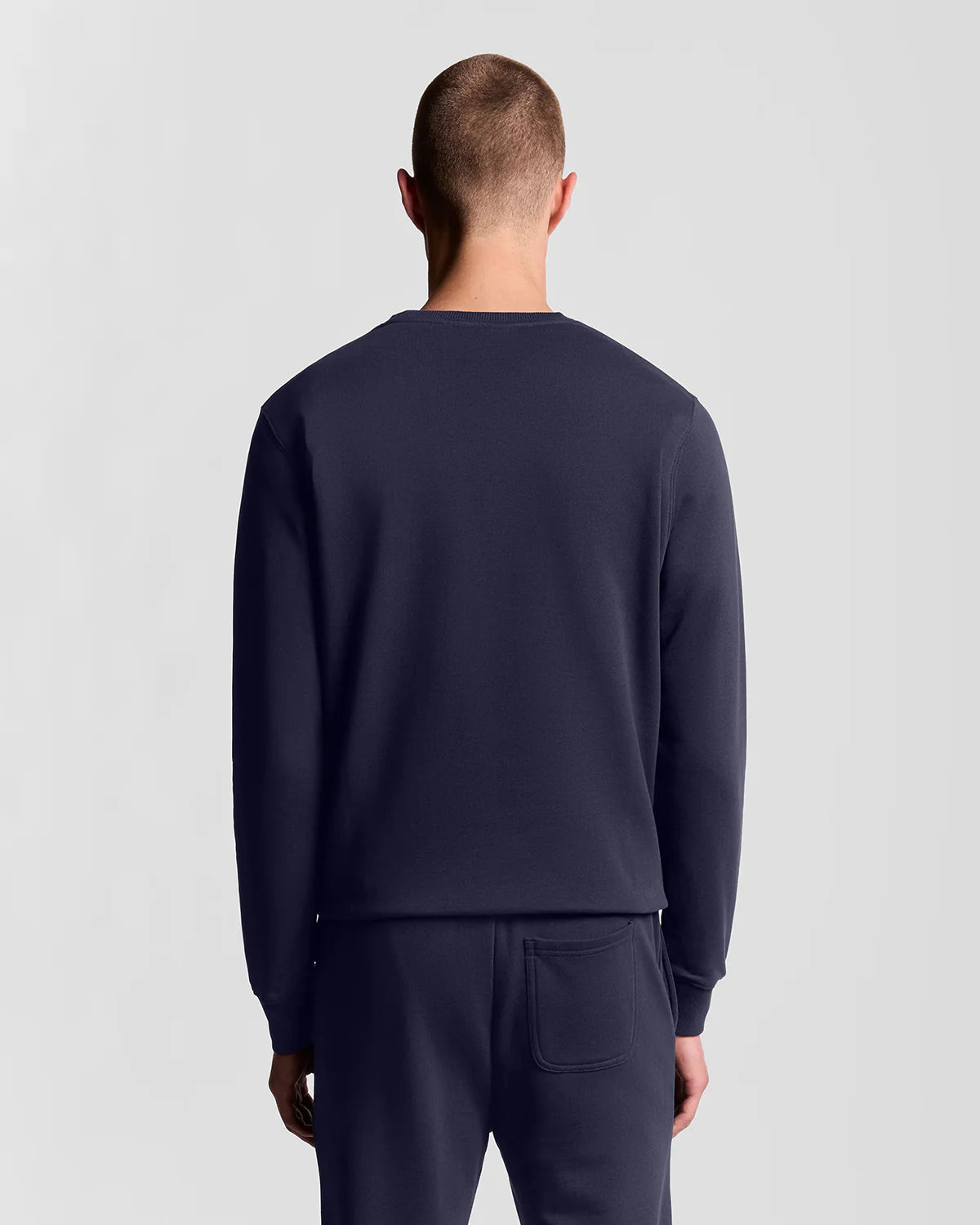 FELPA LYLE & SCOTT UOMO GIROCOLLO COTONE GARZATO BLU