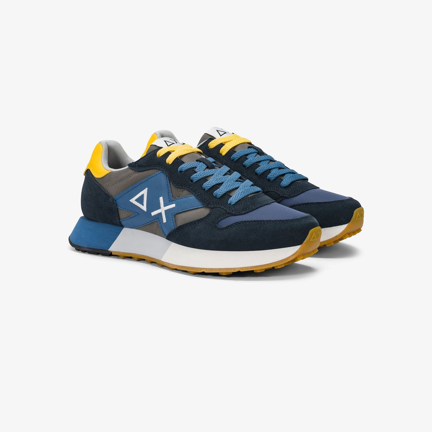 SUN 68 SCARPE Sneaker Jaki Bicolor in nylon e suede blu navy/nero inchiostro