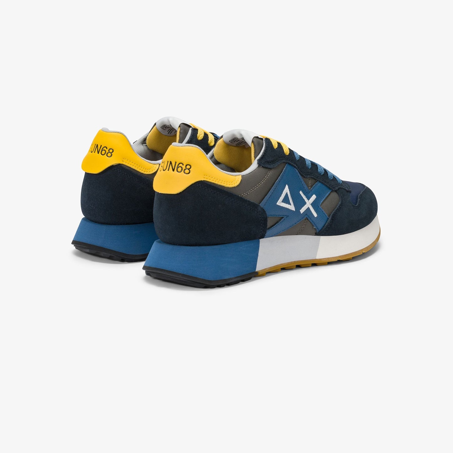 SUN 68 SCARPE Sneaker Jaki Bicolor in nylon e suede blu navy/nero inchiostro