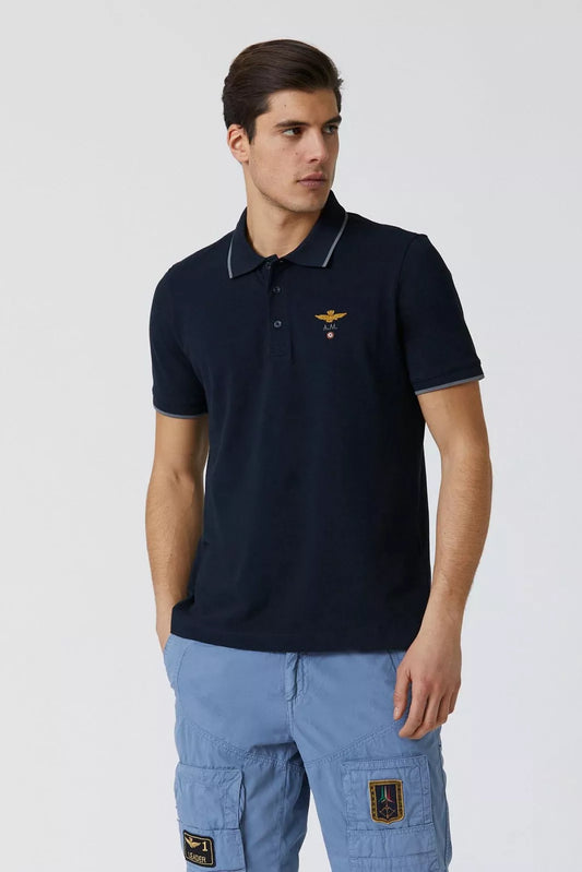 Polo Aeronautica Militare basica in cotone pique'