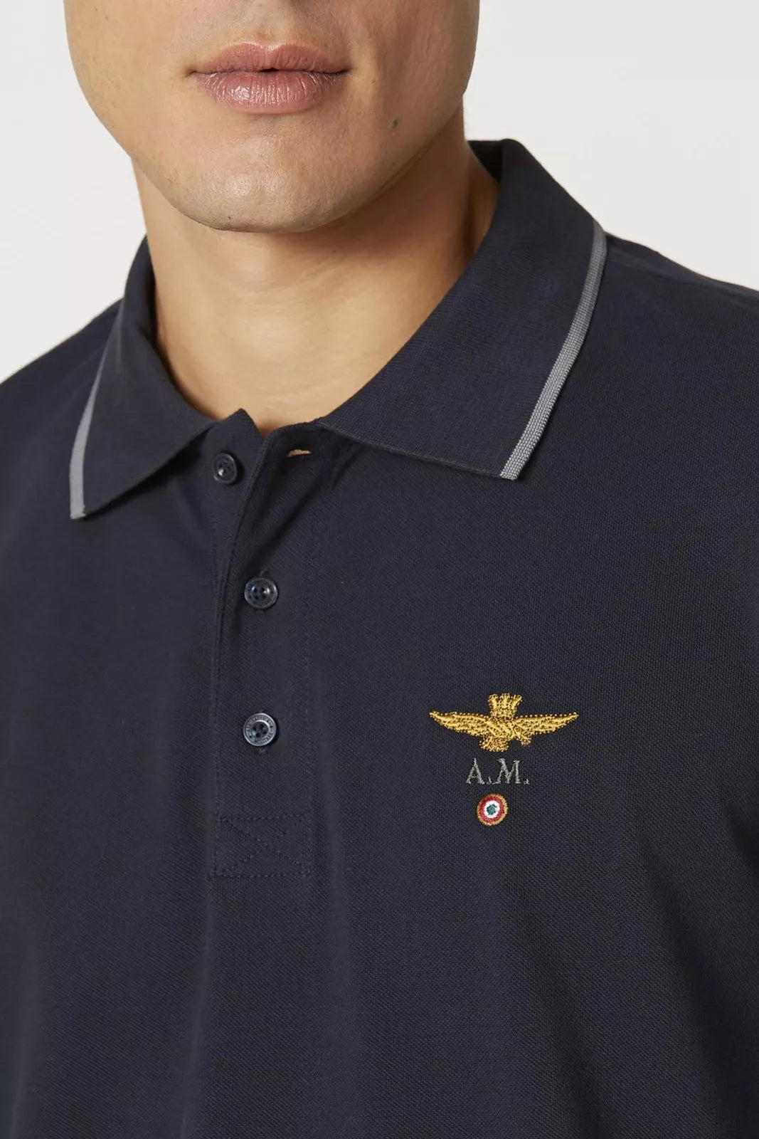 Polo Aeronautica Militare basica in cotone pique'