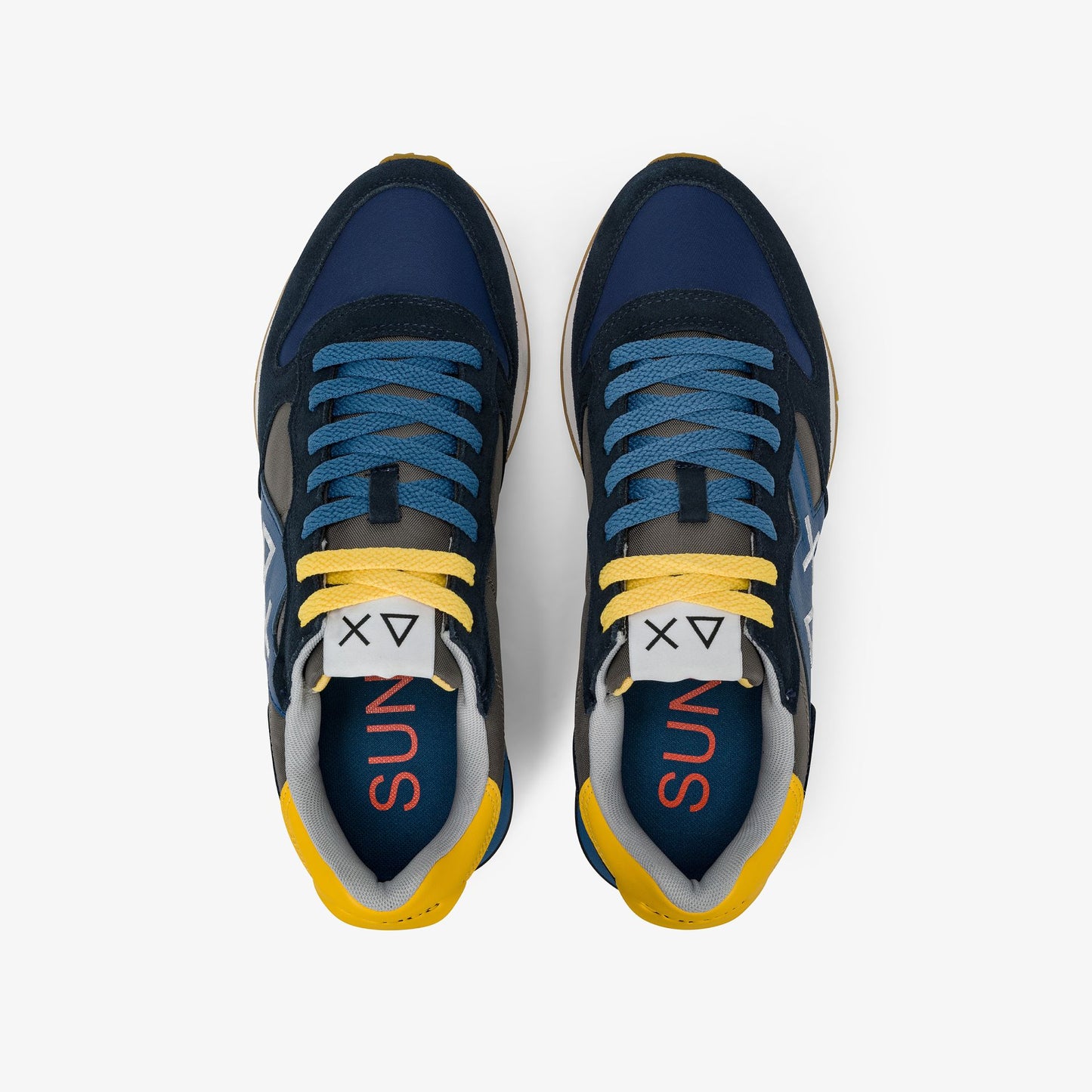 SUN 68 SCARPE Sneaker Jaki Bicolor in nylon e suede blu navy/nero inchiostro