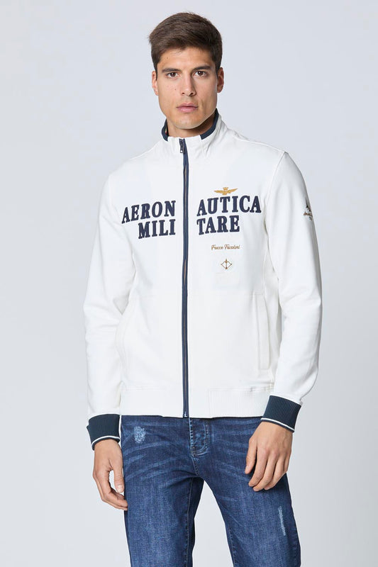 FELPA AERONAUTICA MILITARE FRECCE TRICOLORI BIANCO